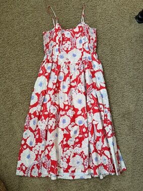 Maeve Sleeveless Red Floral Dress
